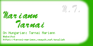 mariann tarnai business card